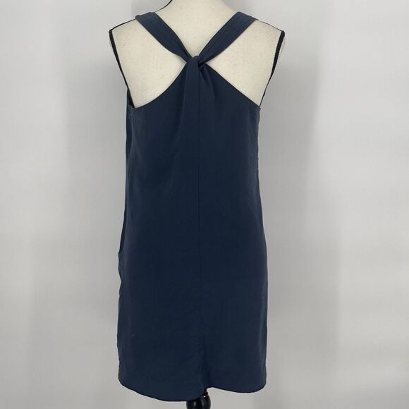 J Crew Twist Back Dress in Night Shadow Blue Size 2  Mini - Picture 5 of 8